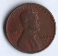 1 цент. 1949(D) год, США.