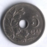 Монета 5 сантимов. 1904 год, Бельгия (Belgique).