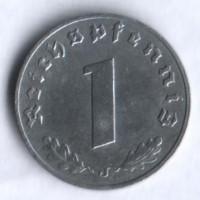 Монета 1 рейхспфенниг. 1942 год (J), Третий Рейх.