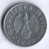 Монета 1 рейхспфенниг. 1942 год (J), Третий Рейх.