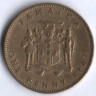 Монета 1 пенни. 1967 год, Ямайка.