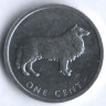 Монета 1 цент. 2003 год, Острова Кука. Колли.