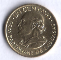 Монета 1 сентаво. 1970 год, Гватемала.