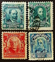 Набор марок (4 шт.). "Выдающиеся личности". 1906-1915 годы, Бразилия.