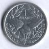 Монета 1 франк. 1996 год, Новая Каледония.