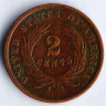 Монета 2 цента. 1864 год, США.
