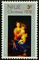 Марка почтовая. "Рождество`1972". 1972 год, Ниуэ.