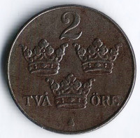 Монета 2 эре. 1918 год, Швеция.