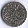 Монета 5 пфеннигов. 1900 год (D), Германская империя.