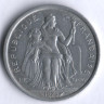 2 франка. 1975 год, Французская Полинезия.