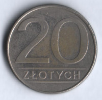 Монета 20 злотых. 1986 год, Польша.