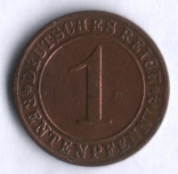 Монета 1 рентенпфенниг. 1923 год (А), Веймарская республика.