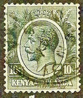 Почтовая марка (10 c.). "Король Георг V". 1927 год, Британская Восточная Африка.