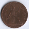 Монета 1 пенни. 1961 год, Великобритания.