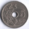 Монета 5 сантимов. 1902 год, Бельгия (Belgie).