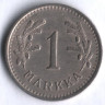 1 марка. 1937 год, Финляндия.
