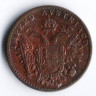 Монета 3 чентезимо. 1852(M) год, Ломбардия и Венеция.