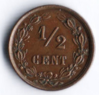 Монета 1/2 цента. 1894 год, Нидерланды.
