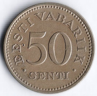 50 сентов. 1936 год, Эстония.