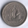 Монета 10 центов. 1955 год, Британские Карибские Территории.