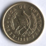 Монета 1 сентаво. 1980 год, Гватемала.