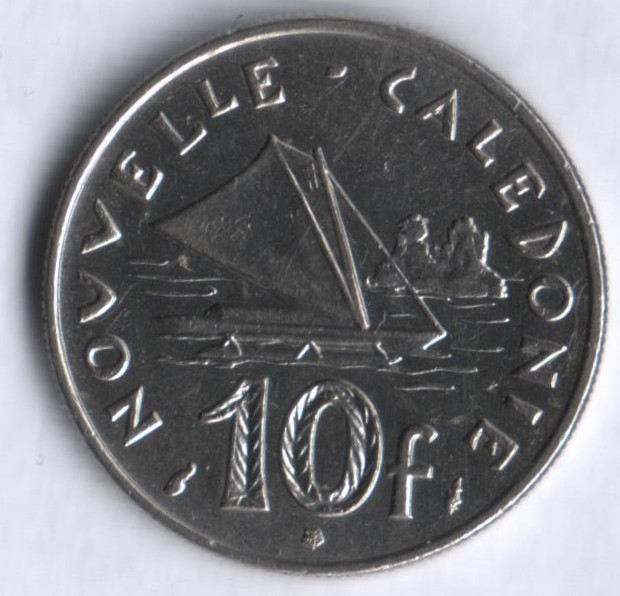 Монета 10 франков. 1977 год, Новая Каледония.