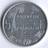 5 франков. 1992 год, Французская Полинезия.