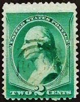 Почтовая марка (2 c.). "Джордж Вашингтон". 1887 год, США.