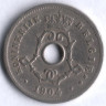Монета 5 сантимов. 1904 год, Бельгия (Belgie).