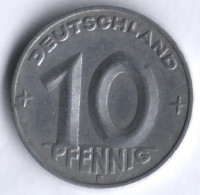 Монета 10 пфеннигов. 1950 год (Е), ГДР.
