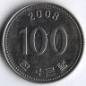Монета 100 вон. 2008 год, Южная Корея.
