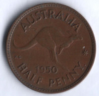 Монета 1/2 пенни. 1950(p) год, Австралия.