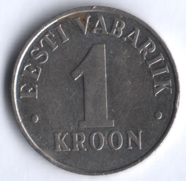 1 крона. 1993 год, Эстония.