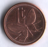 Монета 1 тойа. 2004 год, Папуа-Новая Гвинея.
