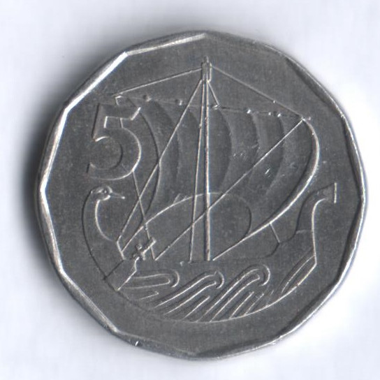 Монета 5 милей. 1982 год, Кипр.