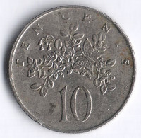 Монета 10 центов. 1987 год, Ямайка.