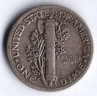Монета 10 центов. 1917 год, США.
