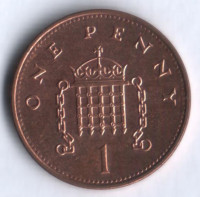 Монета 1 пенни. 1995 год, Великобритания.
