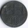Монета 10 геллеров. 1941 год, Богемия и Моравия.