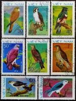 Набор почтовых марок (8 шт.). "Хищные птицы (I)". 1982 год, Вьетнам.