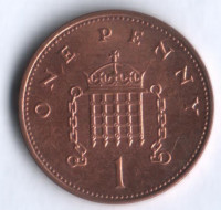 Монета 1 пенни. 1996 год, Великобритания.