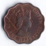 Монета 1 цент. 1961 год, Британский Гондурас.