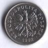 Монета 10 грошей. 1992 год, Польша.