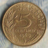 Монета 5 сантимов. 1969 год, Франция.