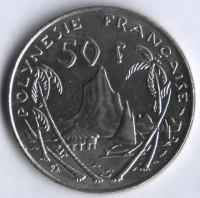 50 франков. 1975 год, Французская Полинезия.