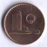 Монета 1 сен. 1967 год, Малайзия.