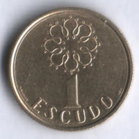 Монета 1 эскудо. 1990 год, Португалия.