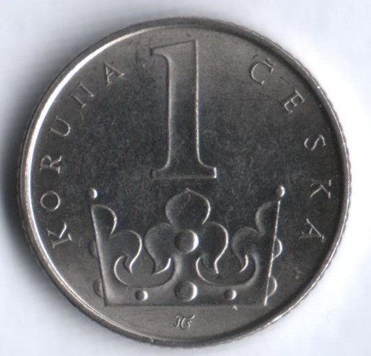 1 крона. 2001 год, Чехия.