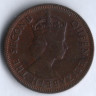 Монета 1 цент. 1960 год, Британские Карибские Территории.