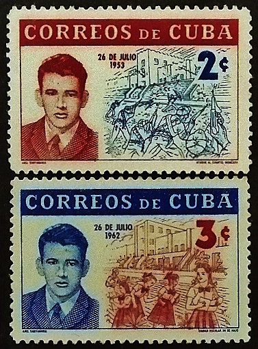 Набор марок (2 шт.). "9-летие восстания". 1962 год, Куба.